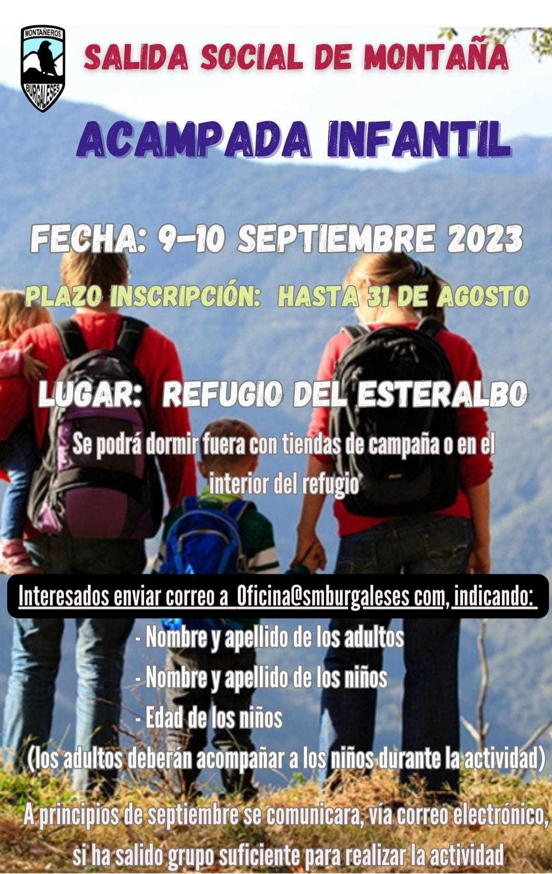 CartelAcampadaInfantil